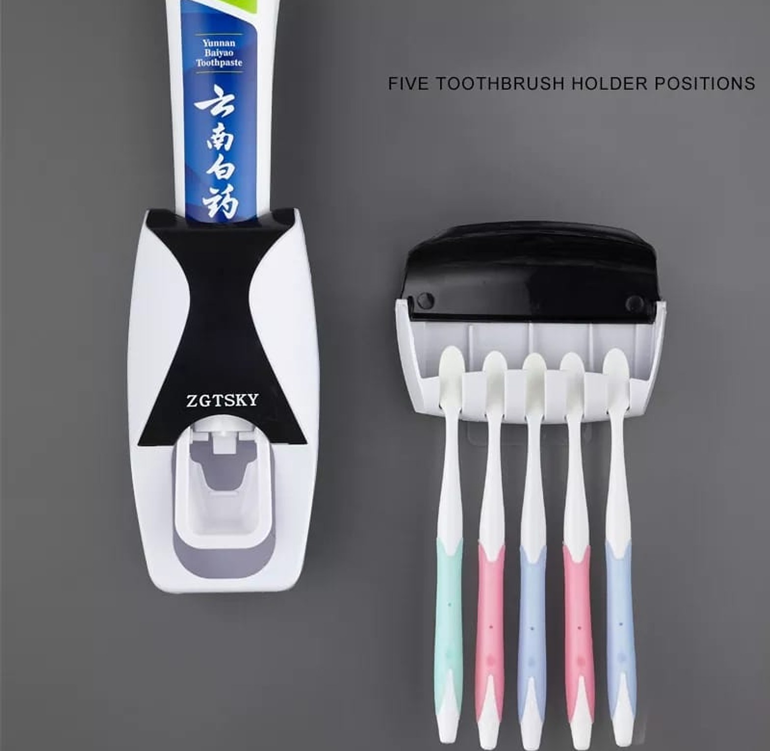 Toothbrush Holder & Toothpaste Dispenser image