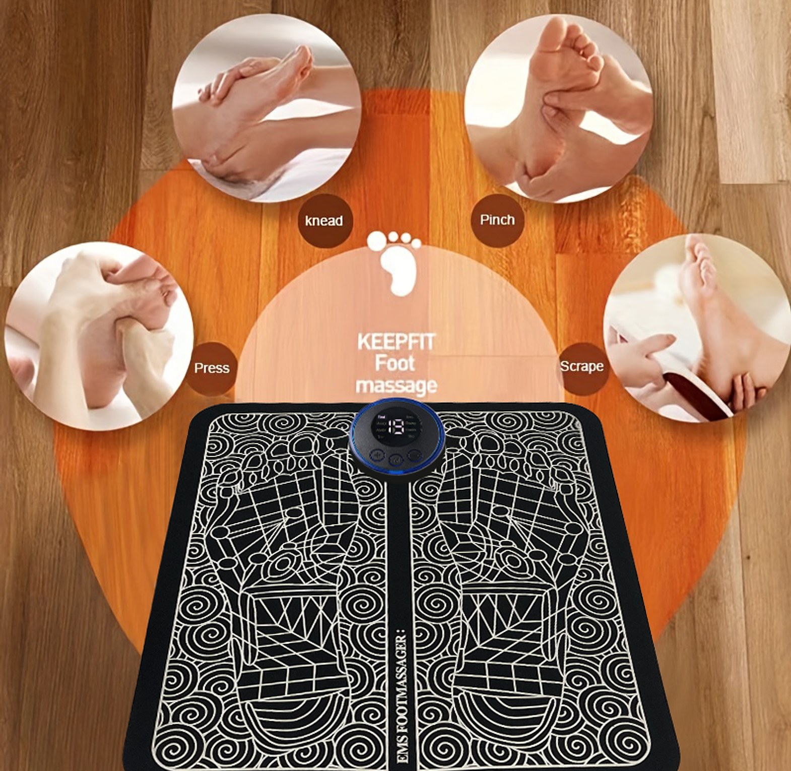 EMS Electric Foot Massager Mat - Portable Circulation & Pain Relief Therapy for Tired Feet image