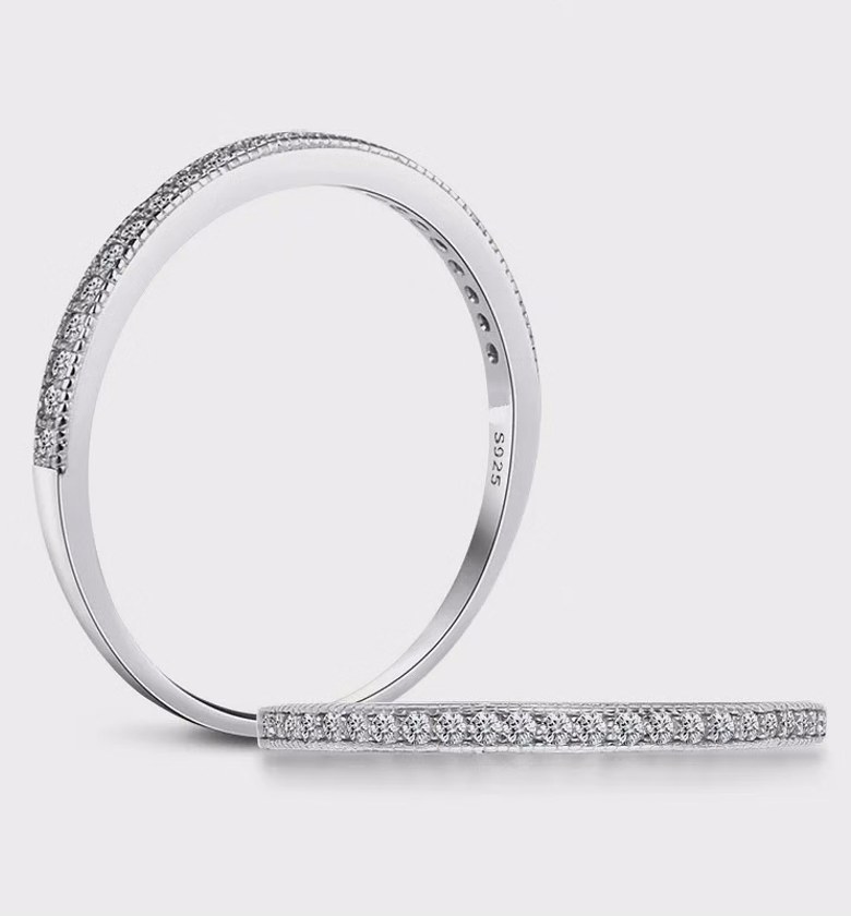 Sterling silver coated wedding band image