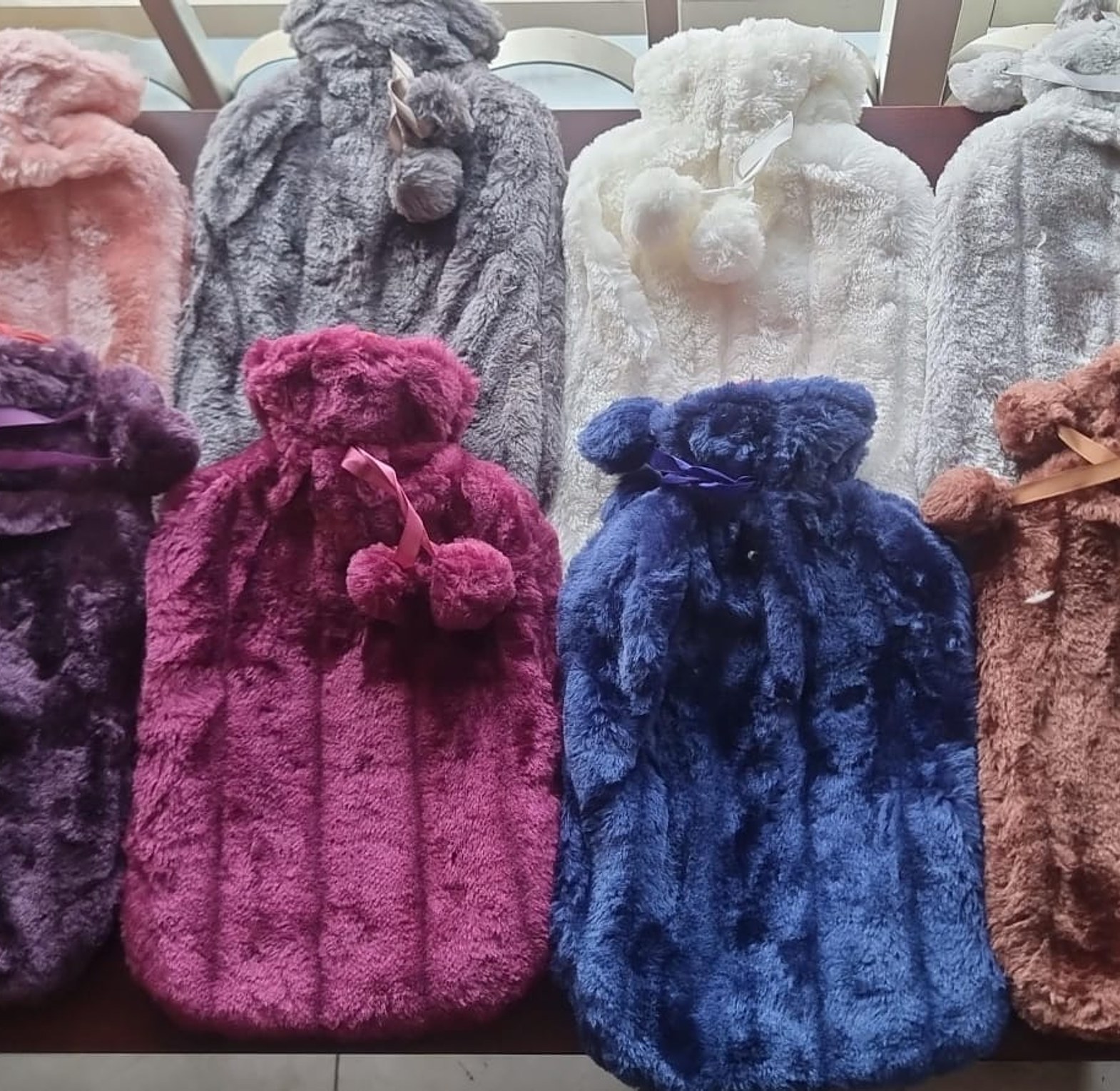 2L Premium Hot Water Bottle with Removable Plush Faux Fur Cover for Pain Relief and Warmth - High Quality Rubber Bag image