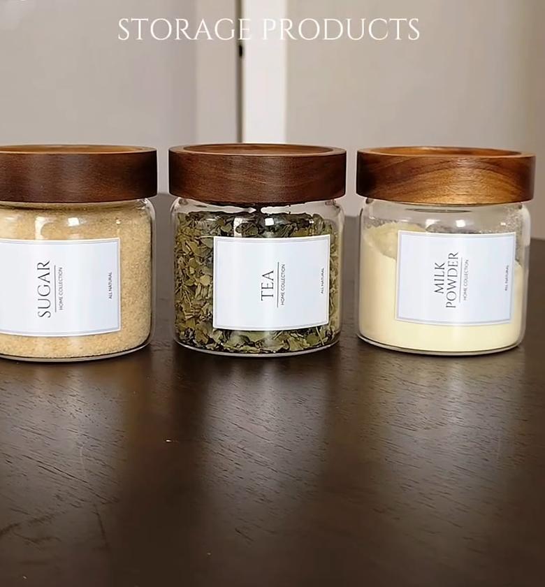 High Borosilicate glass Jars with Acacia Air tight lids 1 pc image