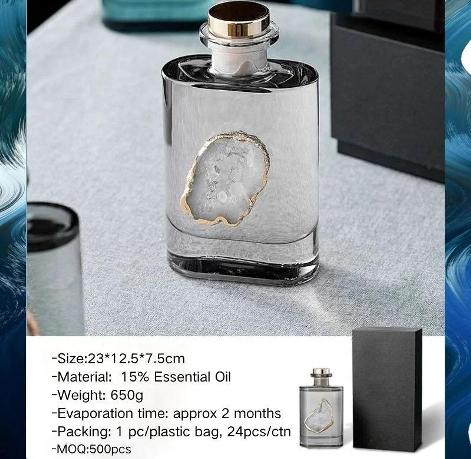 Oil fragrance perfume with crystal bottle Reed diffuser 200ml image