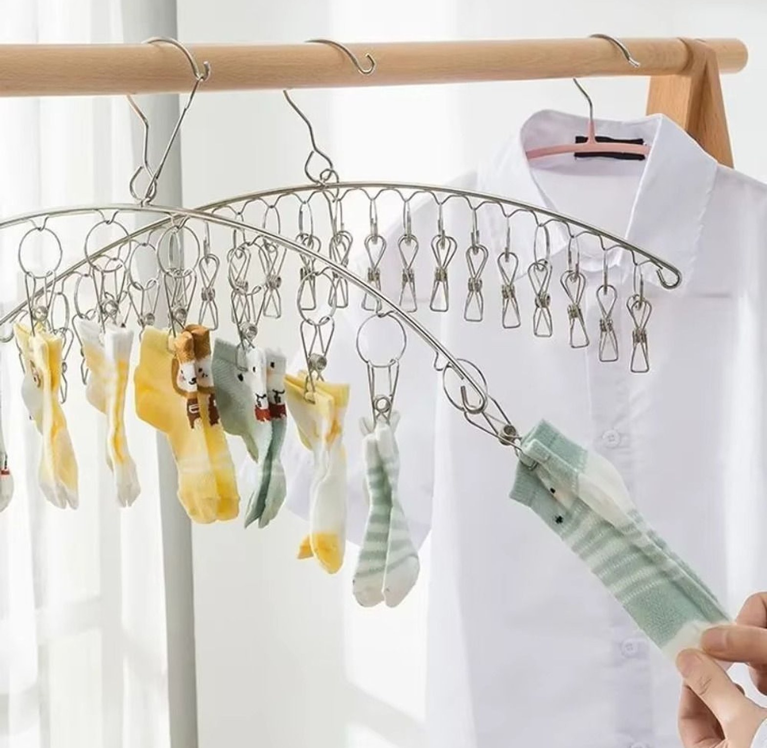 Stainless Steel Drying Hanger, Socks and Underwear Rack image