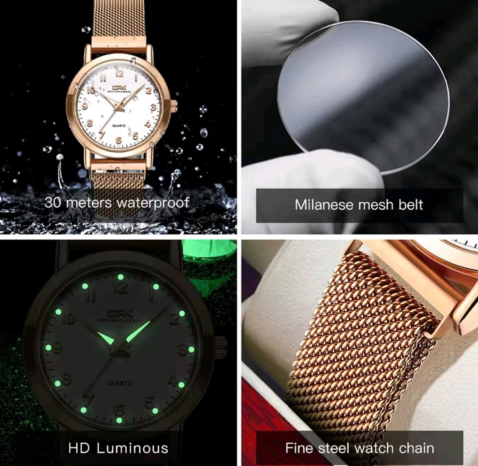 OPK Stainless Steel Water Resistant Women's Watch image
