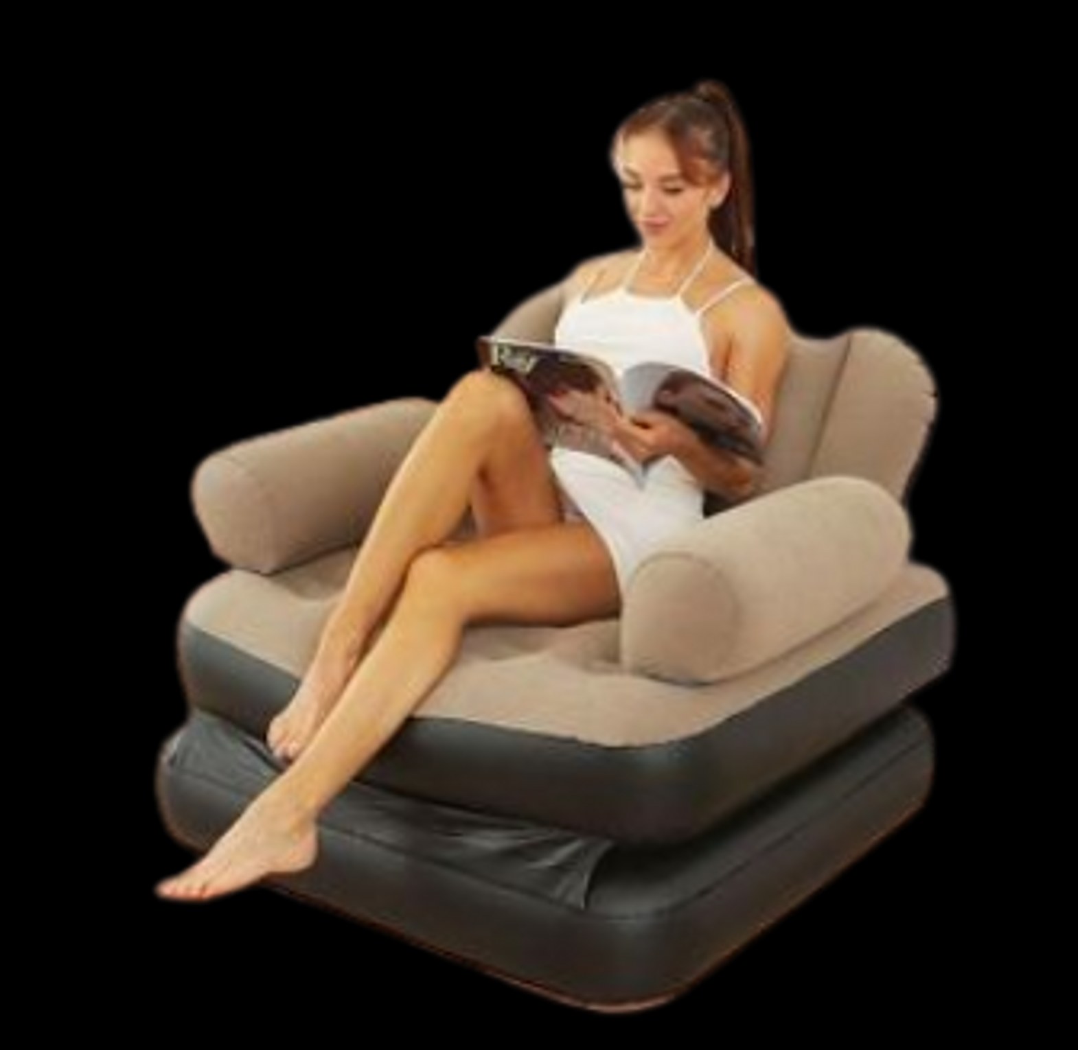 5-in-1 Pull-Out  inflatable couch or chair that converts into a bed. Inflatable Multifunction Sofa Bed image