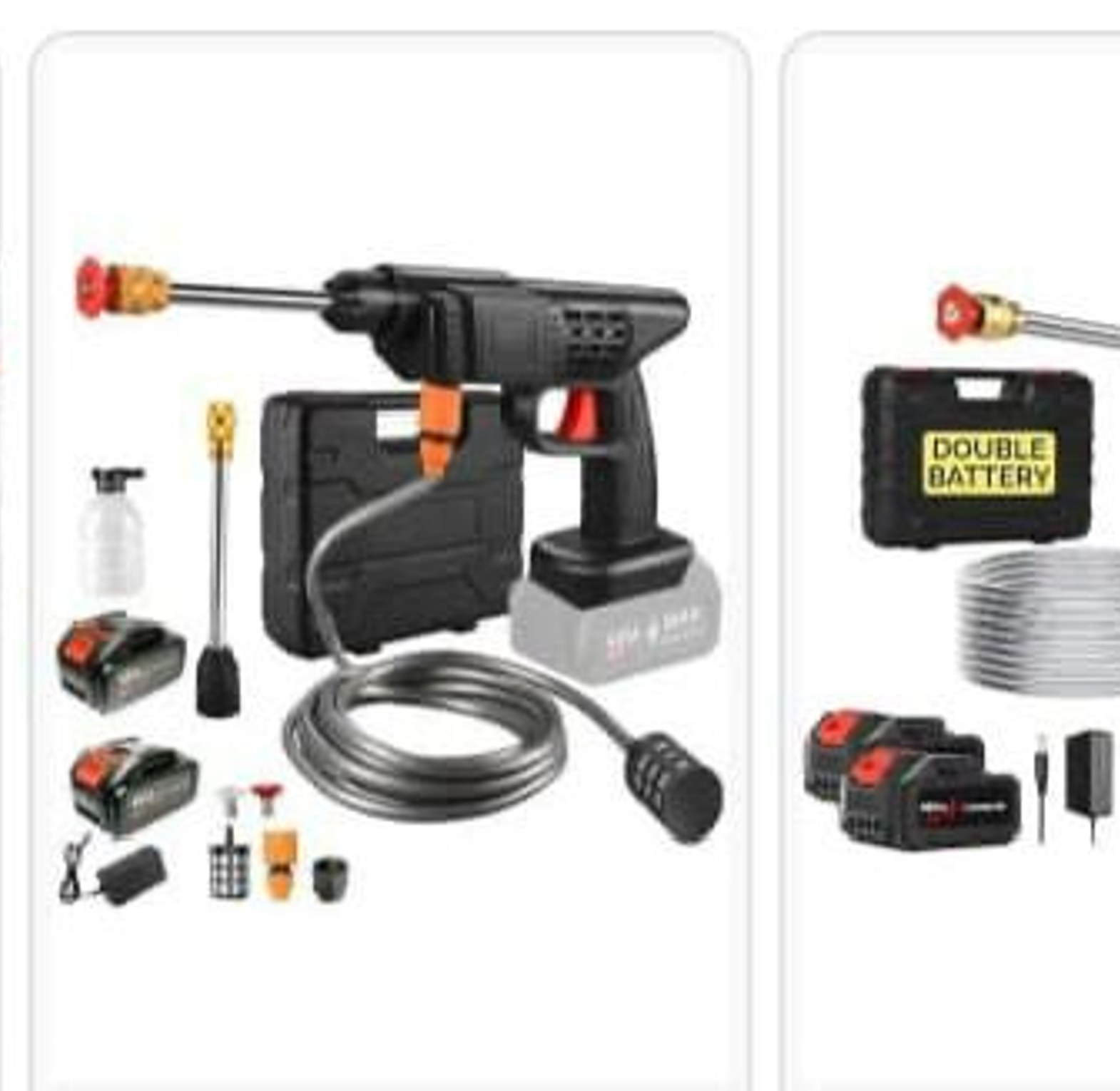 High pressure Wireless Car Wash Spray Gun Machine with 2pieces Portable Lithium Battery image