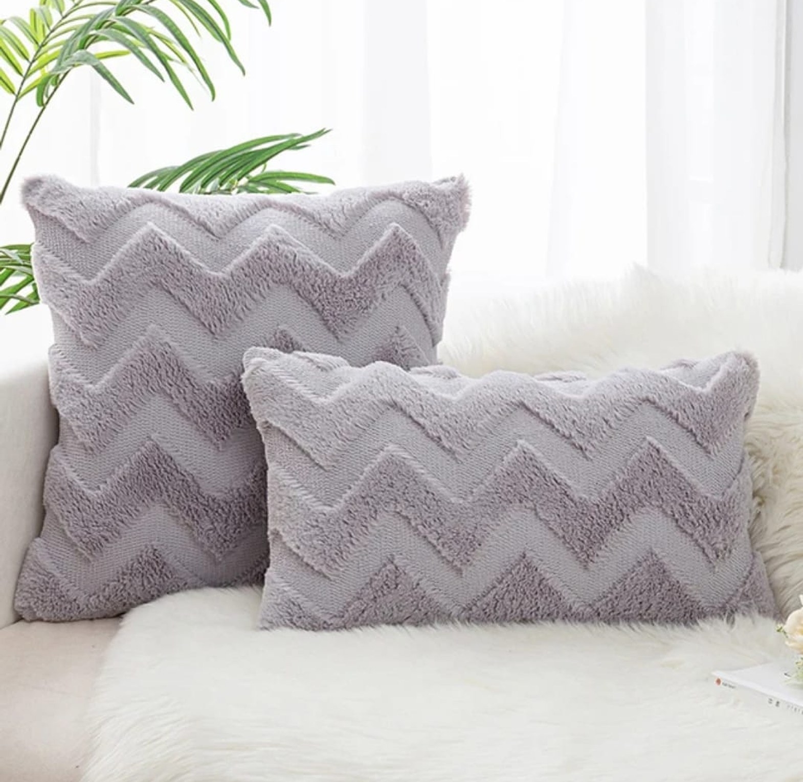Wave Pattern Luxury Plush Cushion Cover image