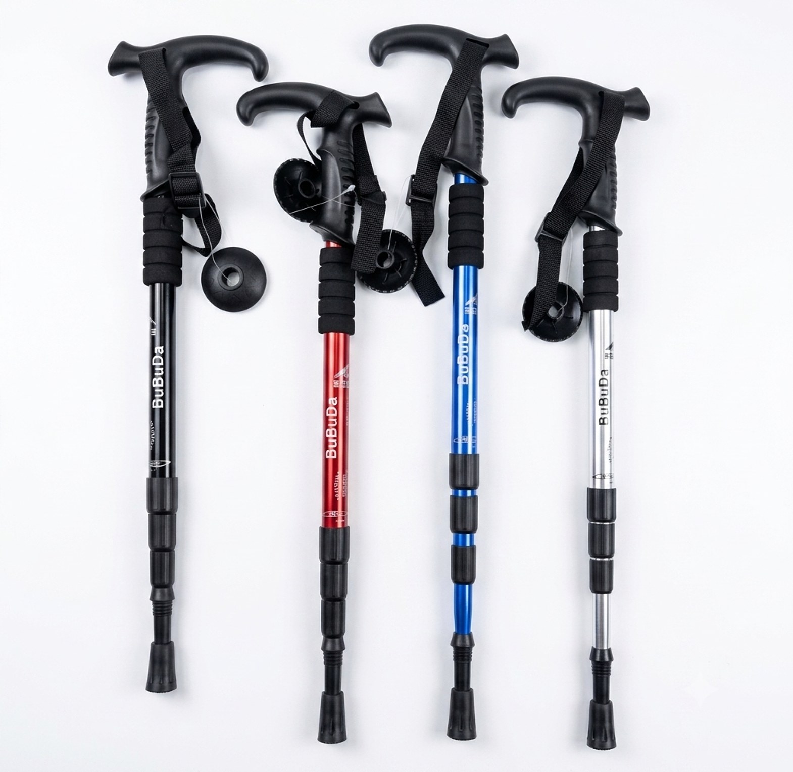 Adjustable Anti-Shock Hiking Poles and Walking Sticks - Lightweight Trekking Gear for Mobility Support image