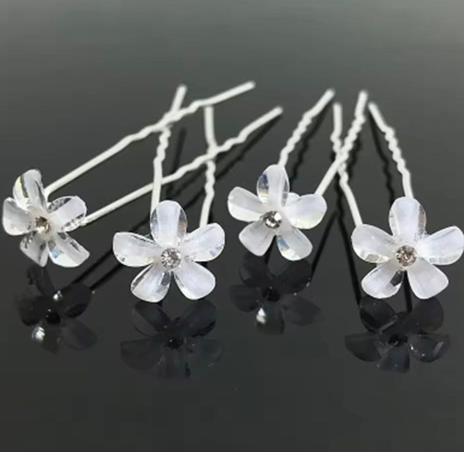 Glacial Bloom Crystal Hair Pins image