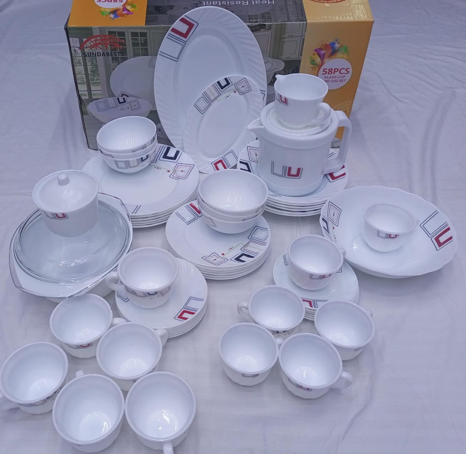 58pcs Ceramic Dinner Set  Now Available Very Stylish And Affordable For Every Home image