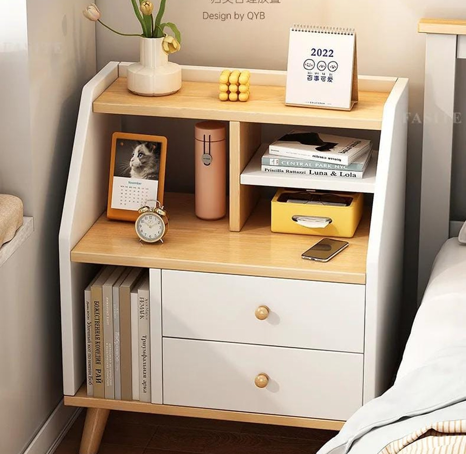 Nordic Nightstand Storage Table image