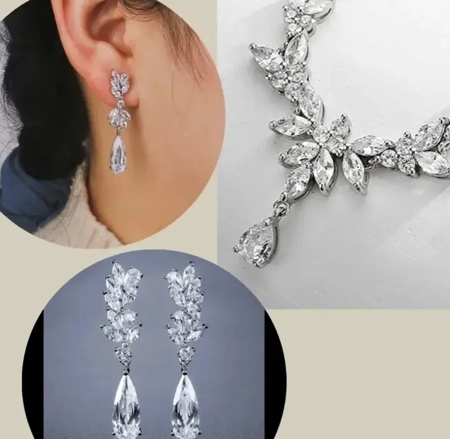 Silver Bridal Cubic Zirconia Set image