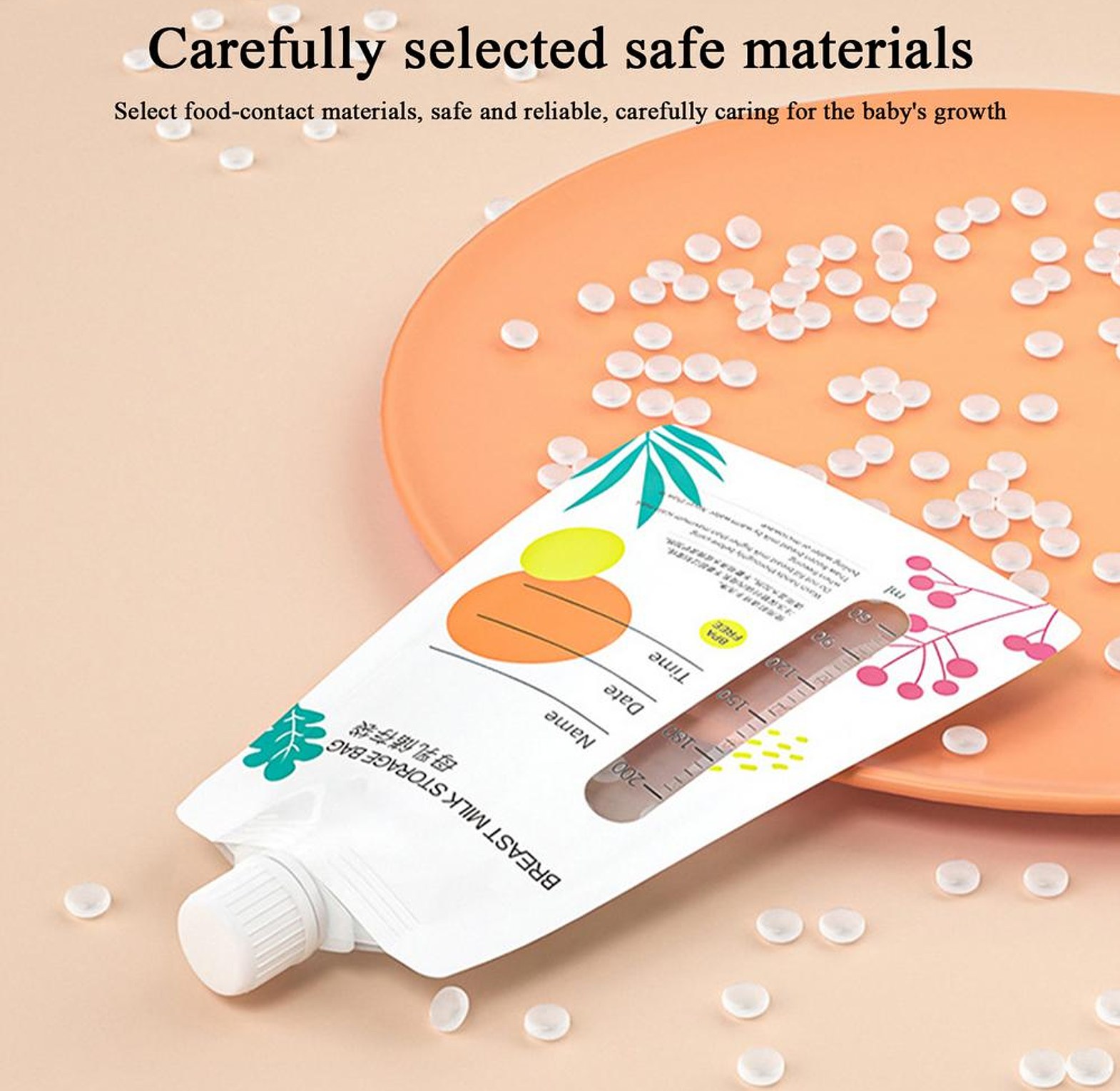 10 Piece 200ml Breast Milk Storage Bags Set image