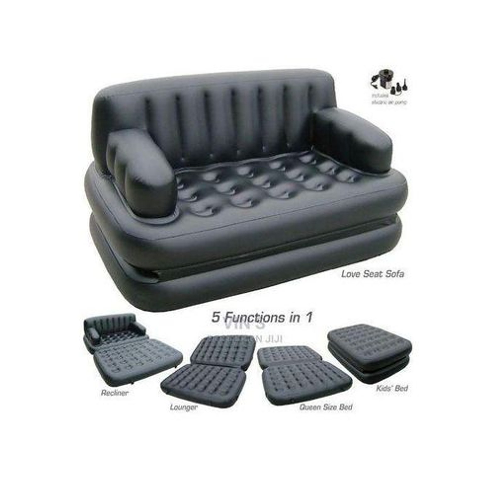 Best Ways 5in1 Inflatable Multifunction sofa-bed with manual pump image