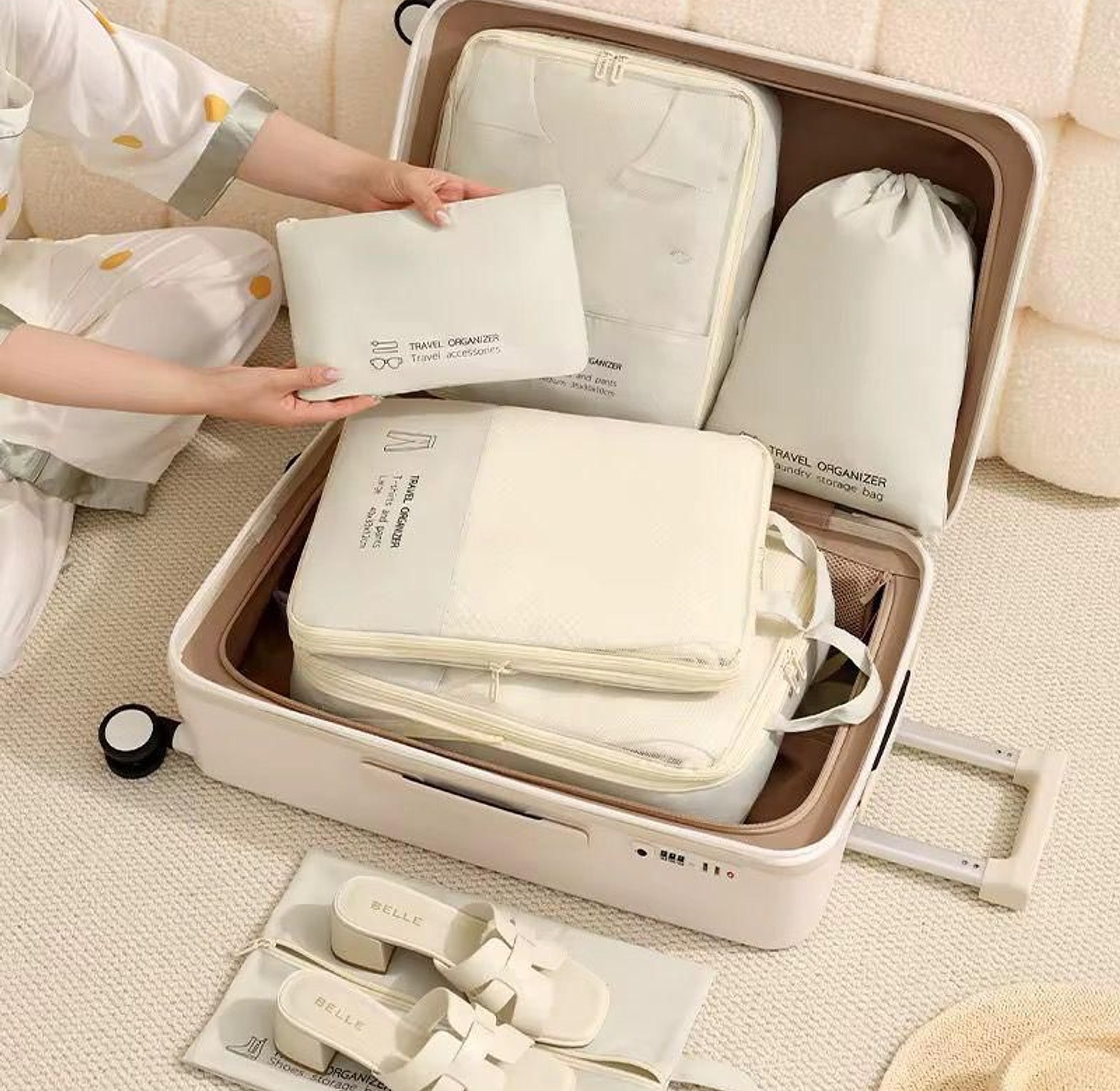 High-Quality 6-Piece Stylish Luggage Travel Storage Bag Set image