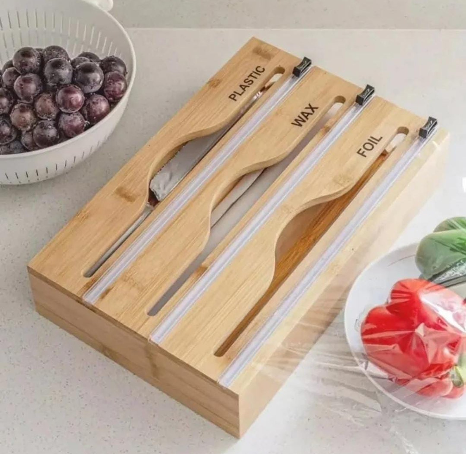 3-Layer Bamboo Wrap Dispenser with Cutter image