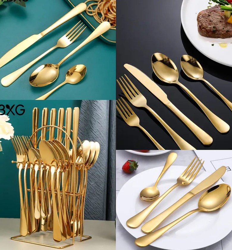24-Piece Gold Cutlery Set – Elegant Stainless Steel Dining Flatware Set image