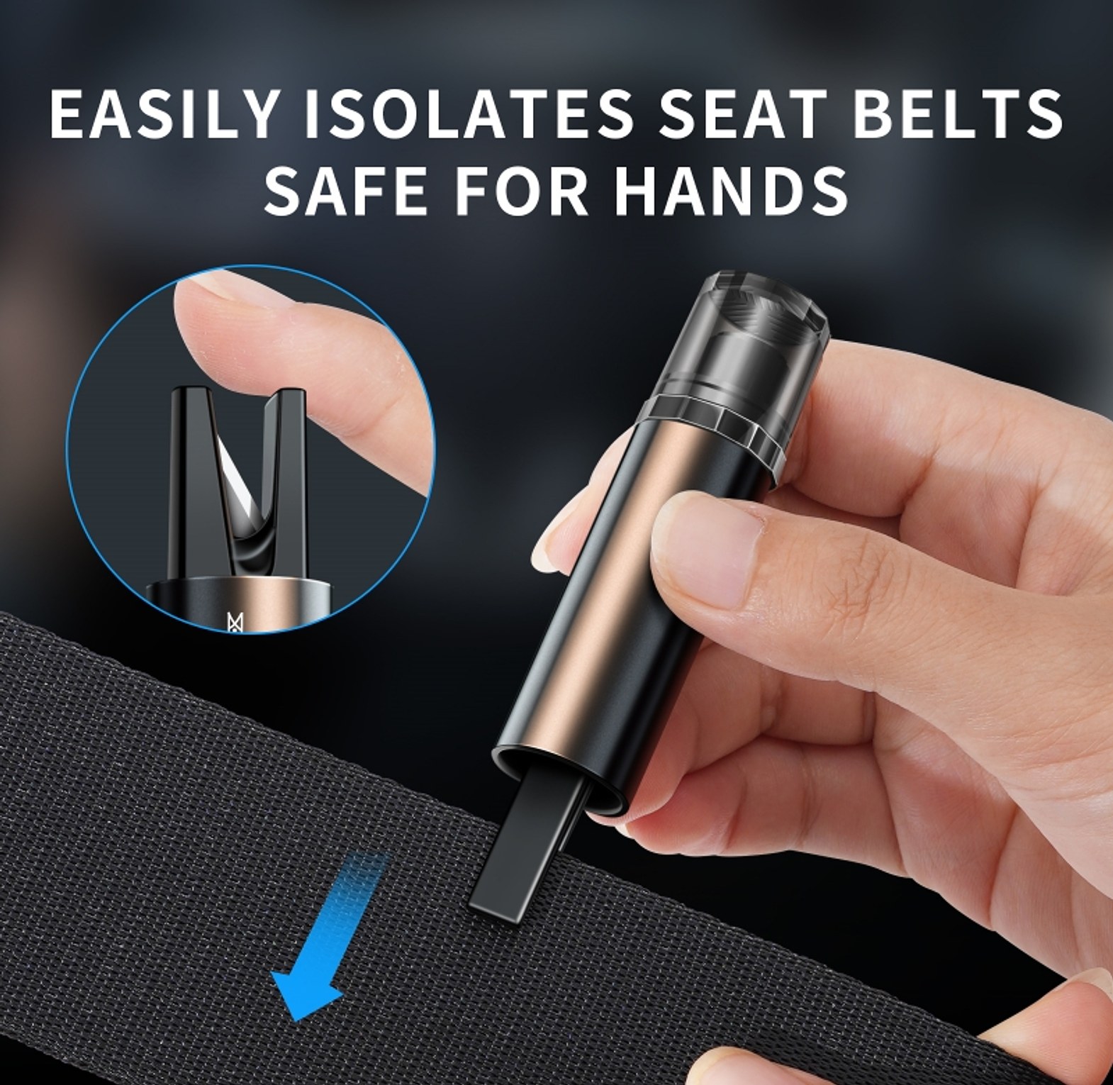 2 in 1 Emergency Car Escape Tool and Window Breaker with Seatbelt Cutter – Premium Alloy Car Safety Rescue Kit image
