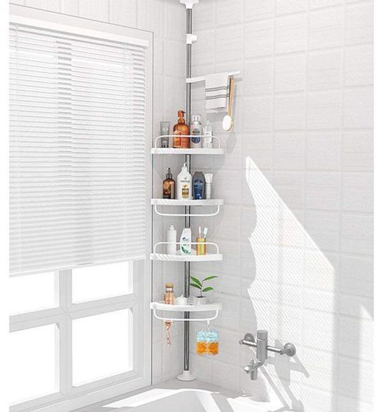 Telescopic 4layer Bathroom Corner Shelf Shower Caddy image