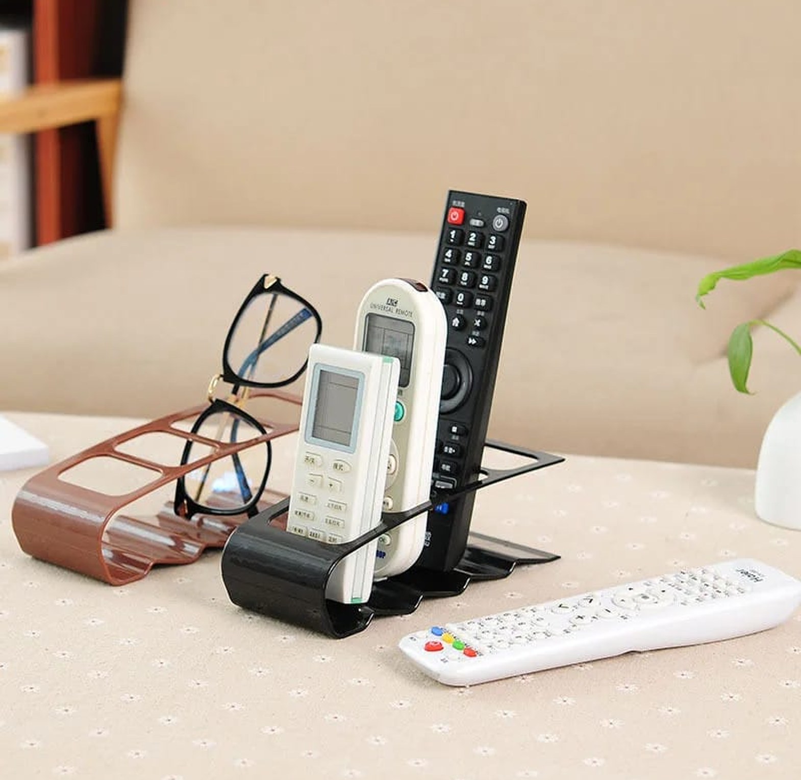 4 Slots Plastic Remote Control Holder  image