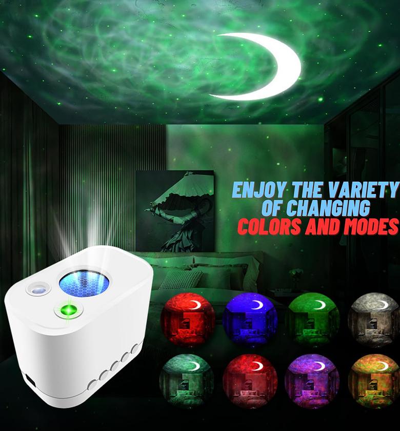 LED Galaxy Projector Starry Night Light with Moon & Nebula Clouds for Bedroom Ambiance image