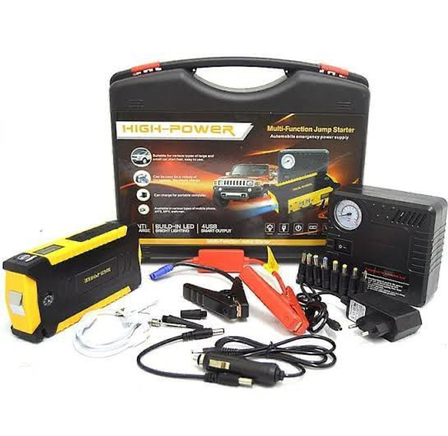 Portable Car Jump Starter Kit And Air Compressor image
