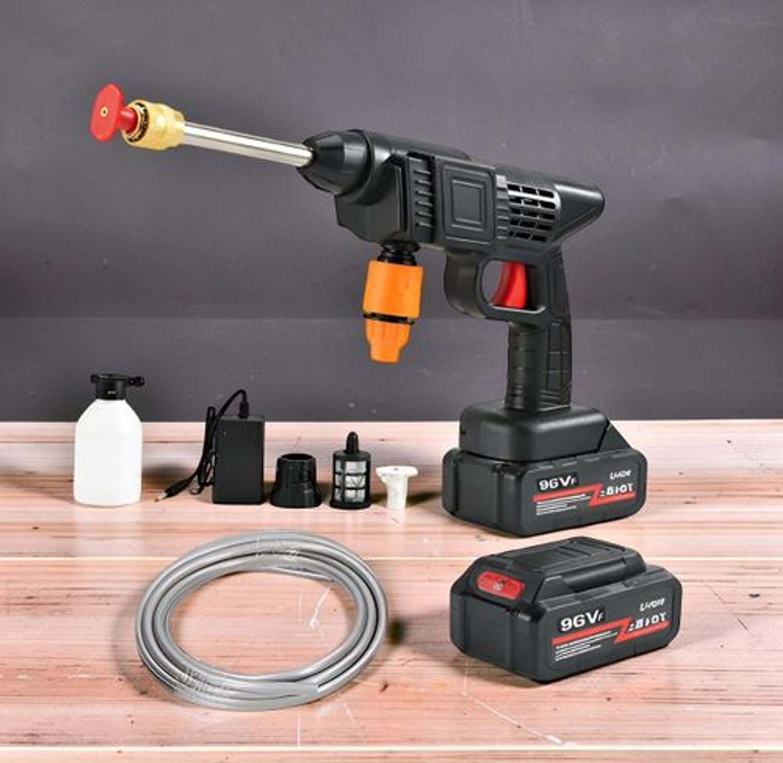 96V Rechargeable Jet Spray Gun Cordless Car Washer Pressure Cleaner with Battery Kit image