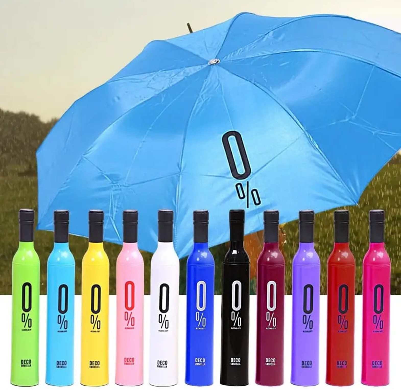 Wine Bottle Folding Umbrella image