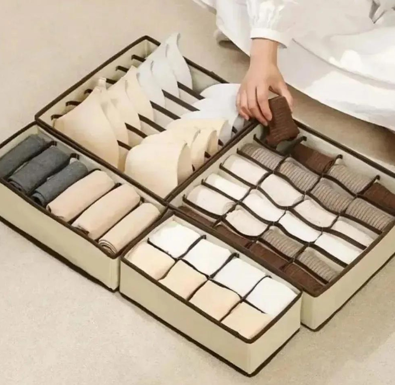4 in 1 foldable undergarments organizer image