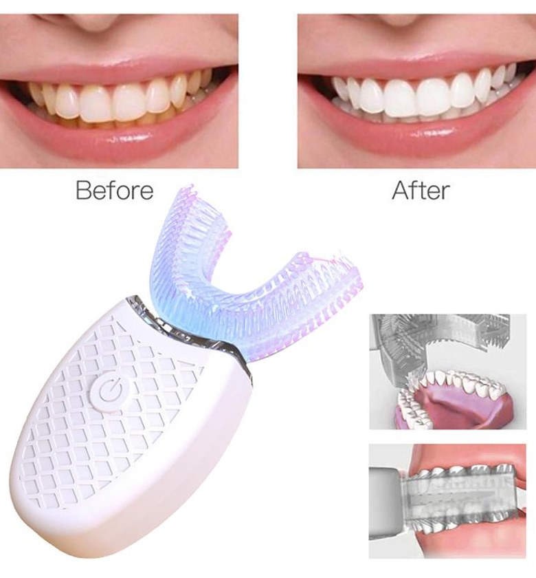 360 Intelligent Electric Toothbrush U-Shaped Automatic Whitening Brush with Charging Base – Sonic Smart Dental Care image