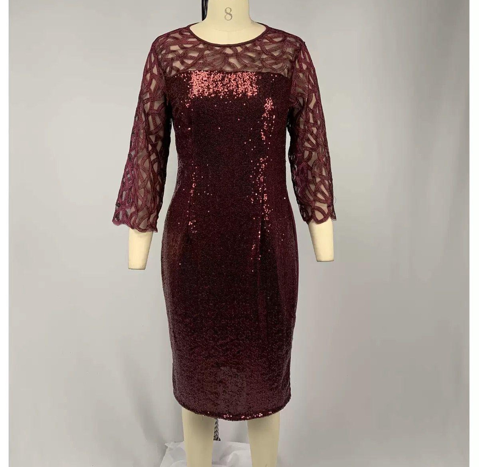 Amethyst Lattice Sequin Sheath Dress image