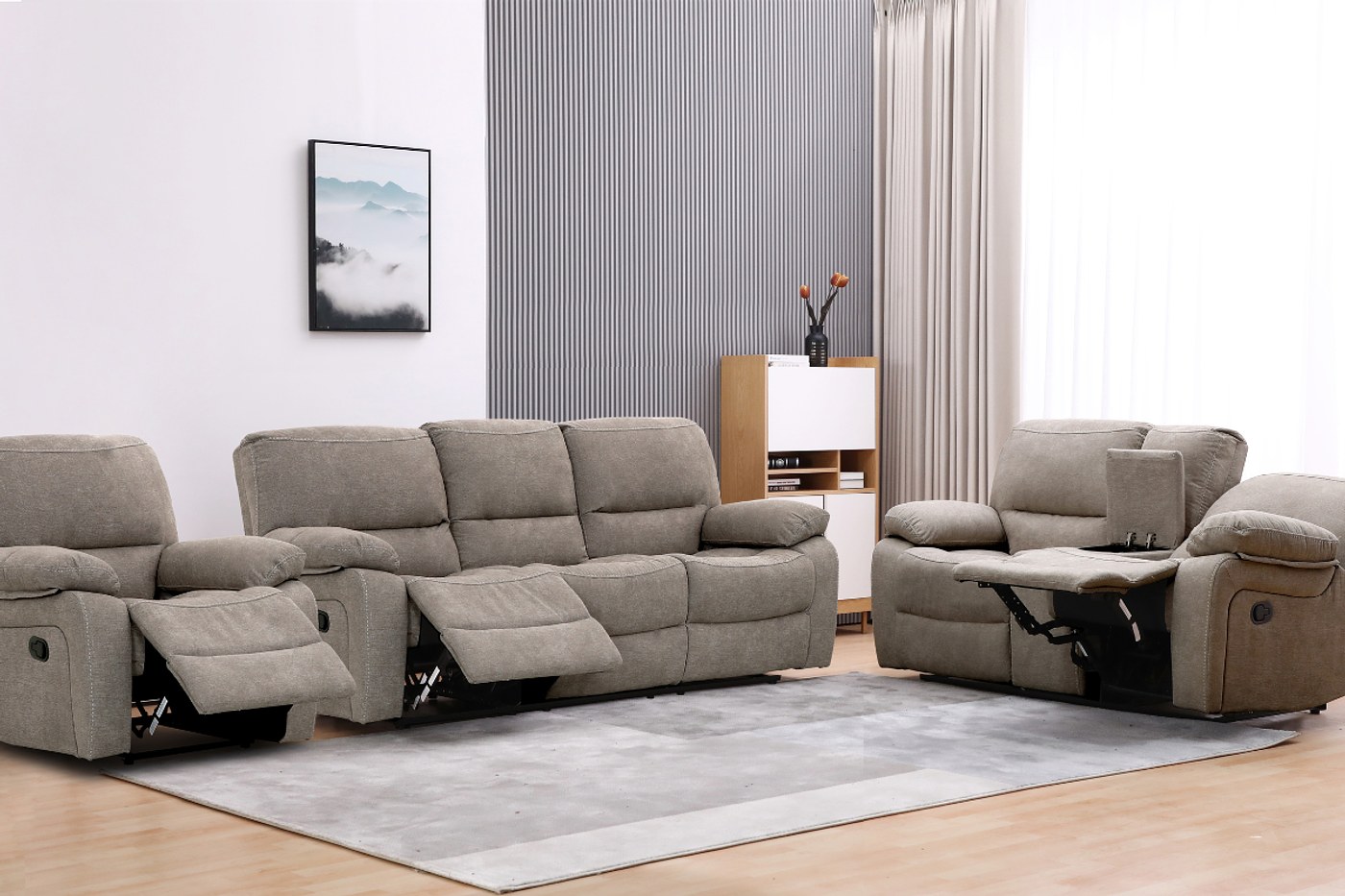 ARCHER 6 Seater Fabric Recliner (3+2+1) image 1