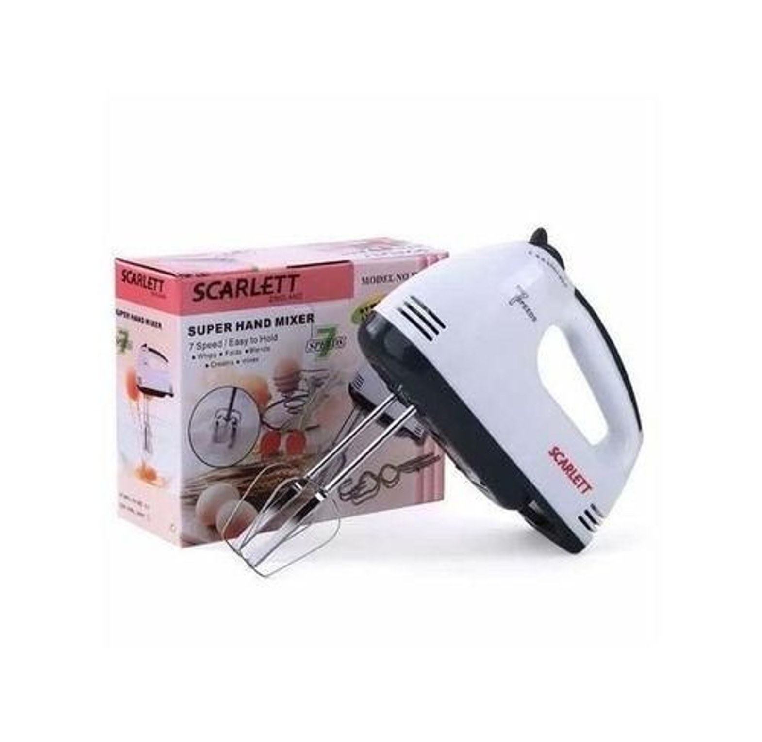 Scarlet 7-Speed Hand Mixer Cake Baking, Whisk, Egg Beater image