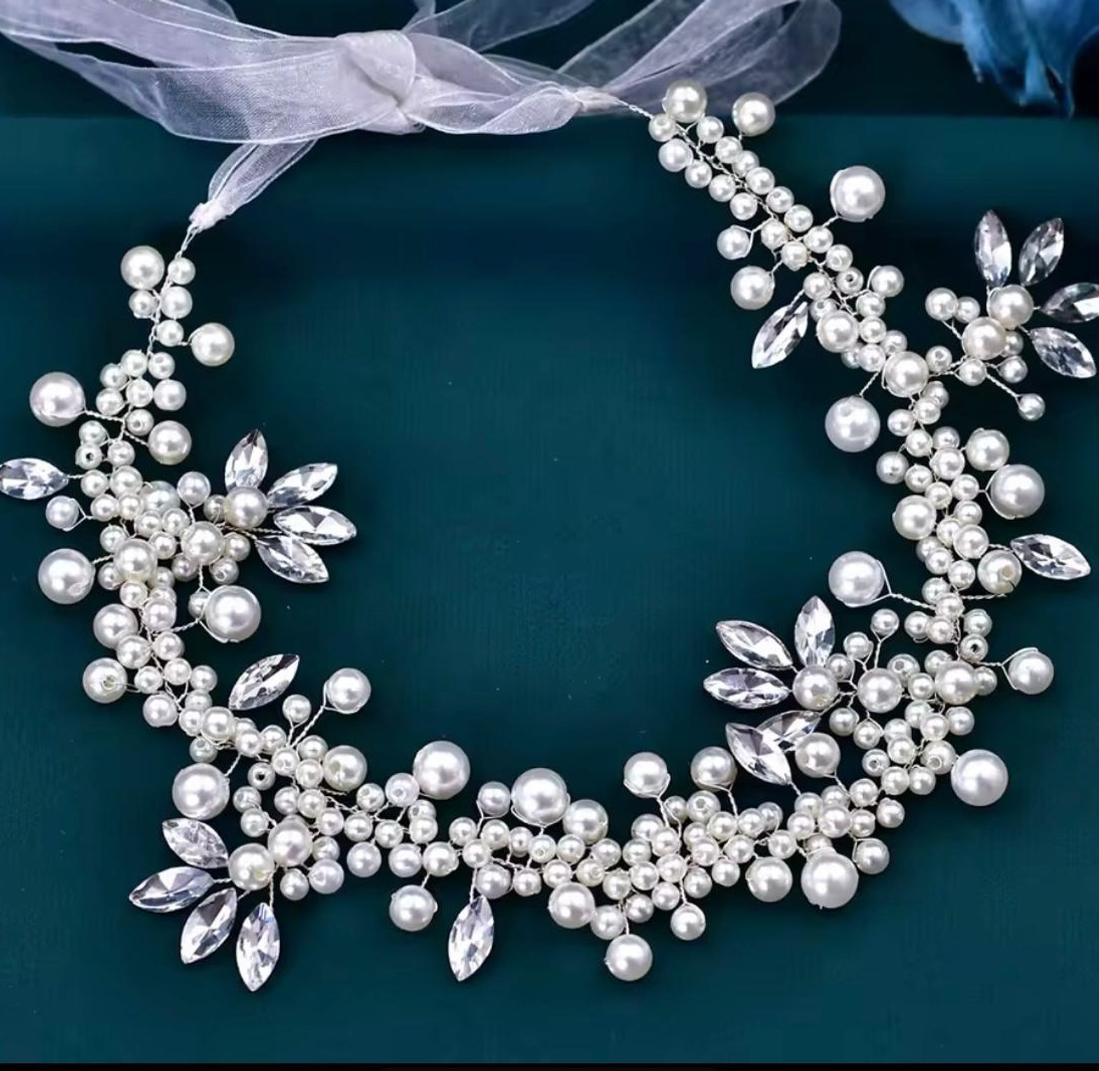 Ophelia Pearl and Crystal Bridal Headband image