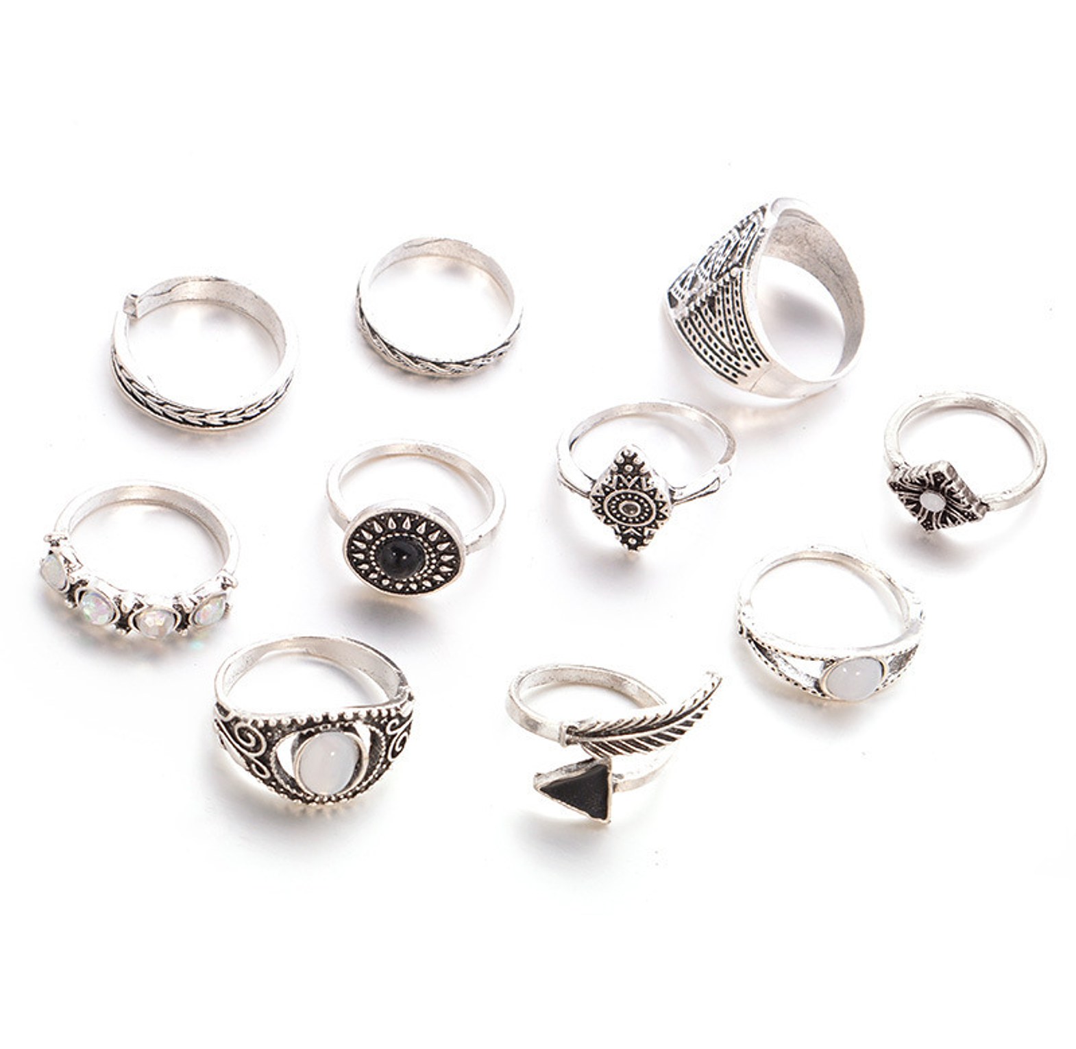 Silver arrow ring set image