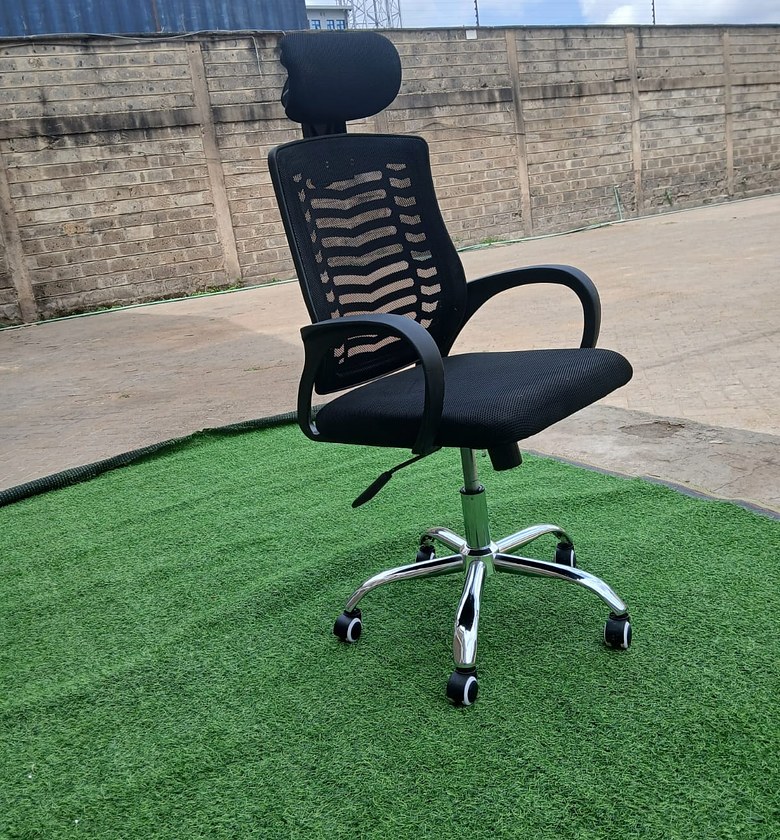 Secretarial Mesh Office Chair with Headrest image