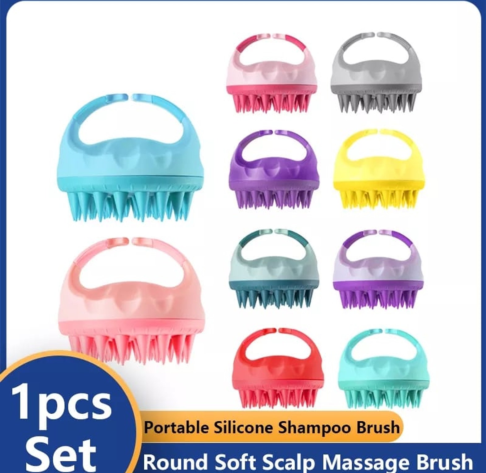 Silicon Scalp Massager Shampoo Brush for Hair Growth Dandruff image