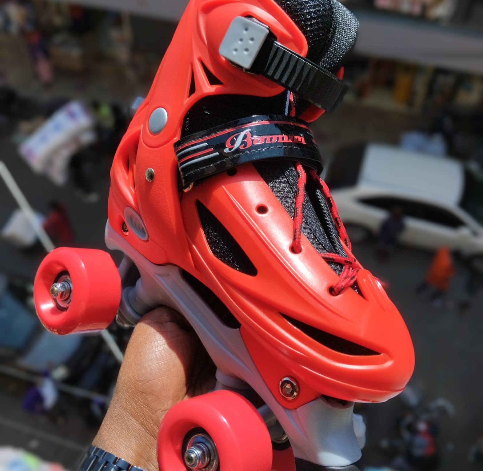 Boys Girls Kids Skates Children Roller Skates Skating Shoes Sliding Adjustable Quad Sneakers 4 Wheels 2 Row Line Outdoor image