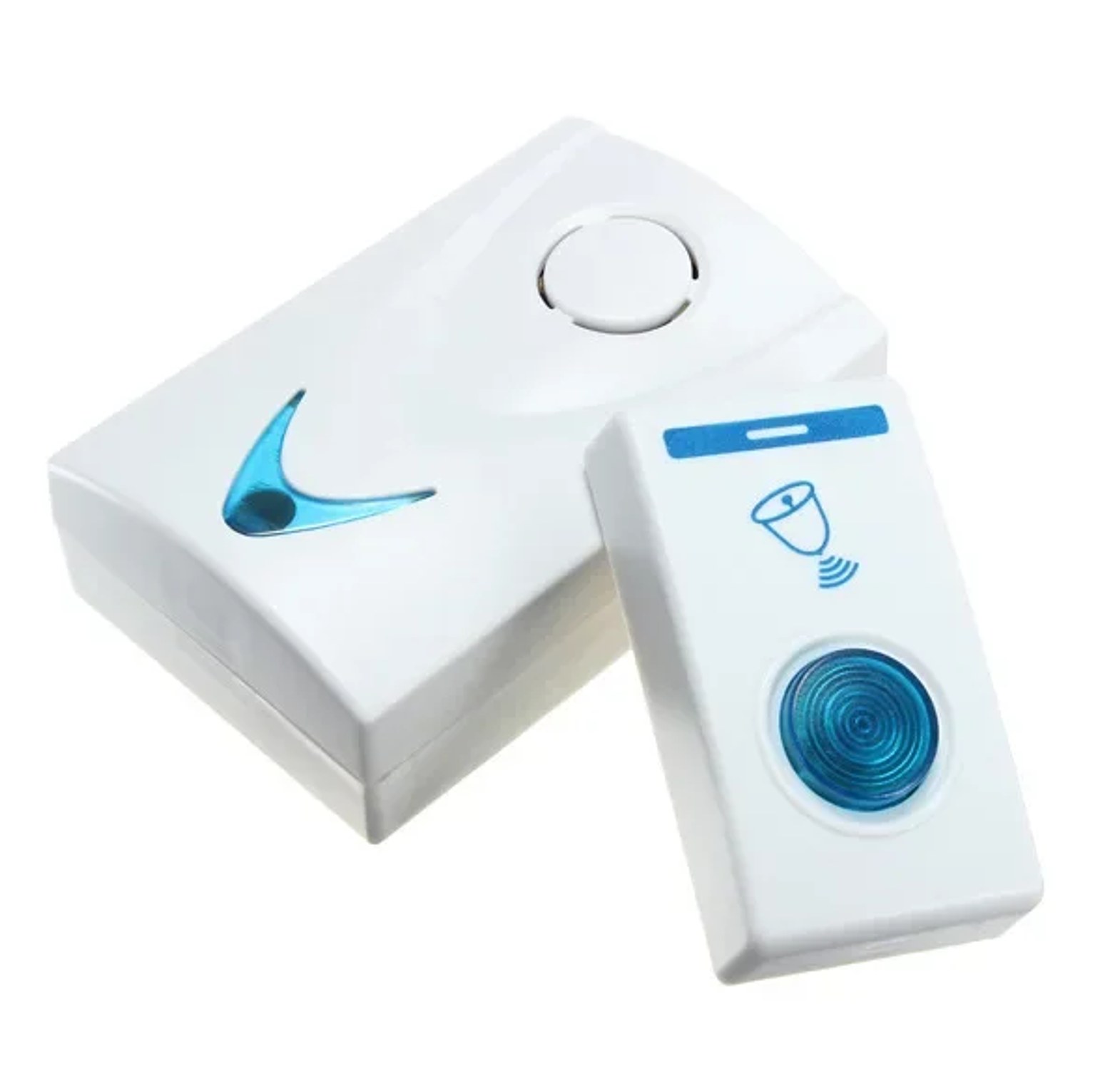 Wireless Remote Control Doorbell Battery Operated Loud Chime with Blue LED Indicator for Home and Office image