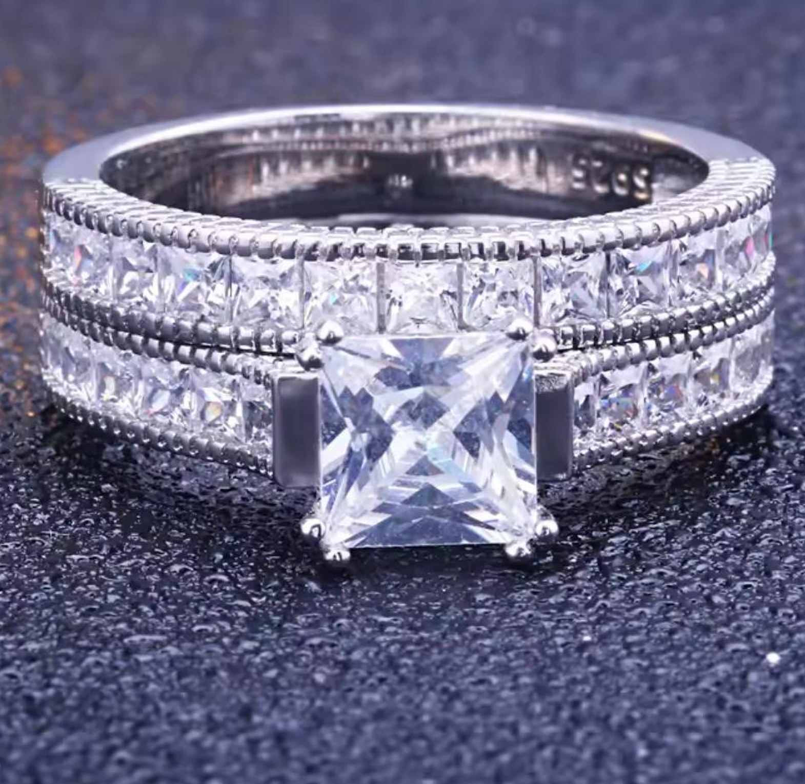 Eternal Brilliance Pure Silver Double Ring Set image