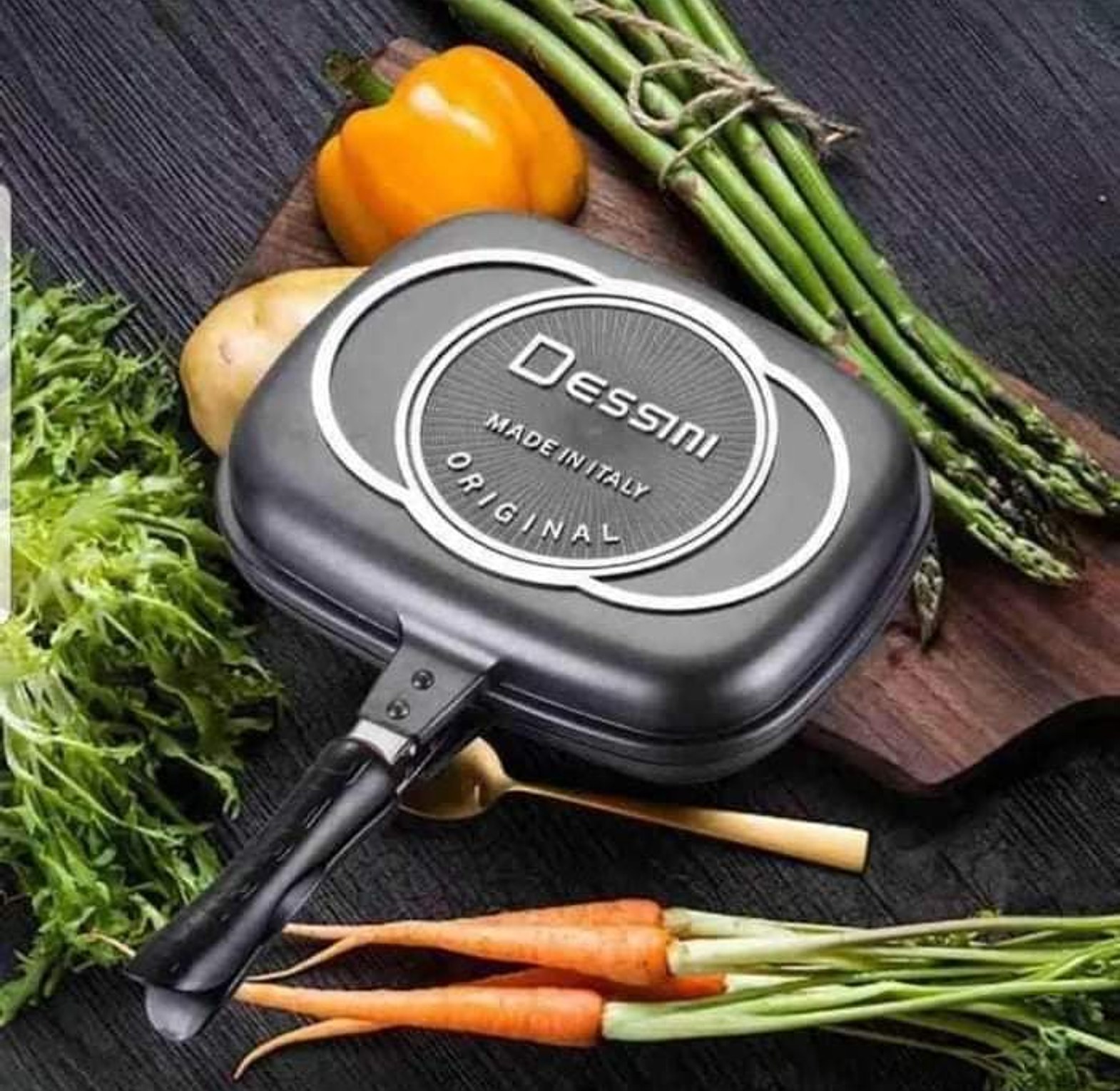 Double pan 36 cm sided Grill pan original  image