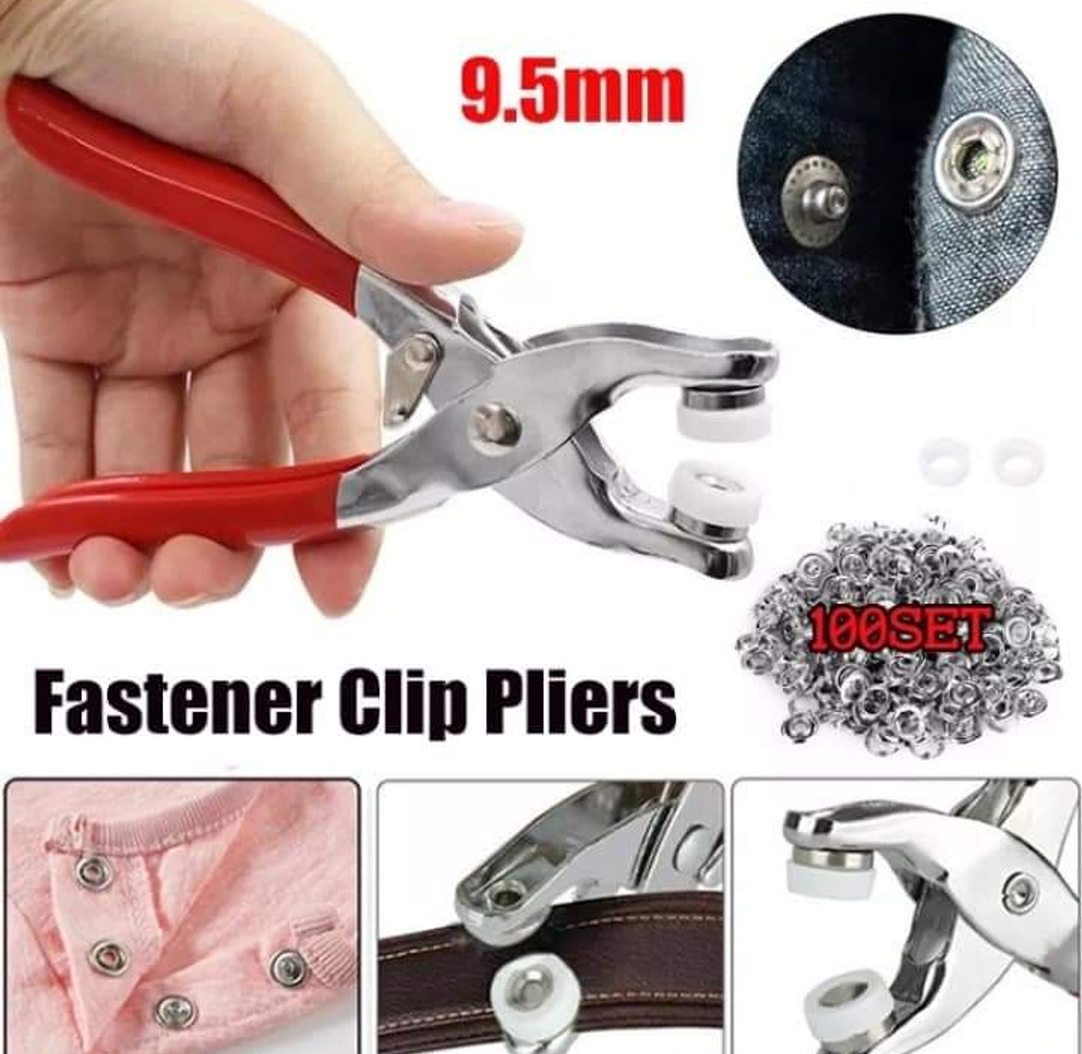 Metallic Snap Button Pliers Set image