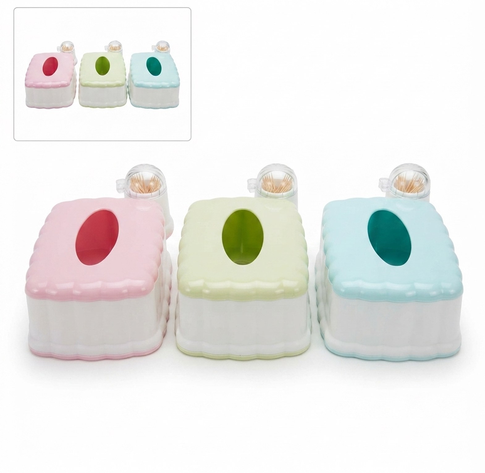 2-in-1 Tissue Box & Toothpick Dispenser – Stylish Table Organizer for Small Spaces image