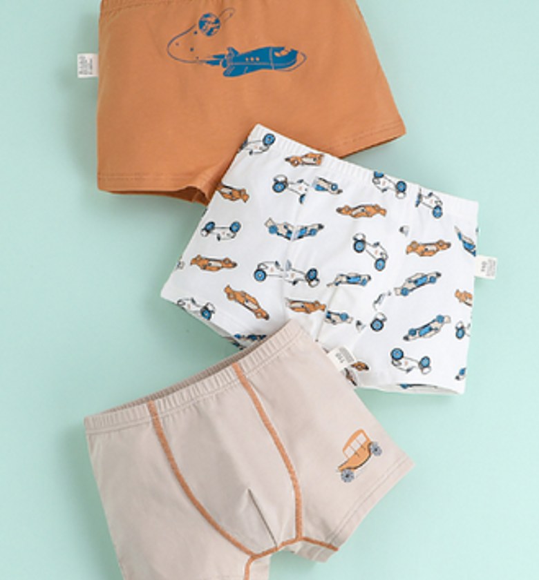Boys boxers rocket race car orange & white image