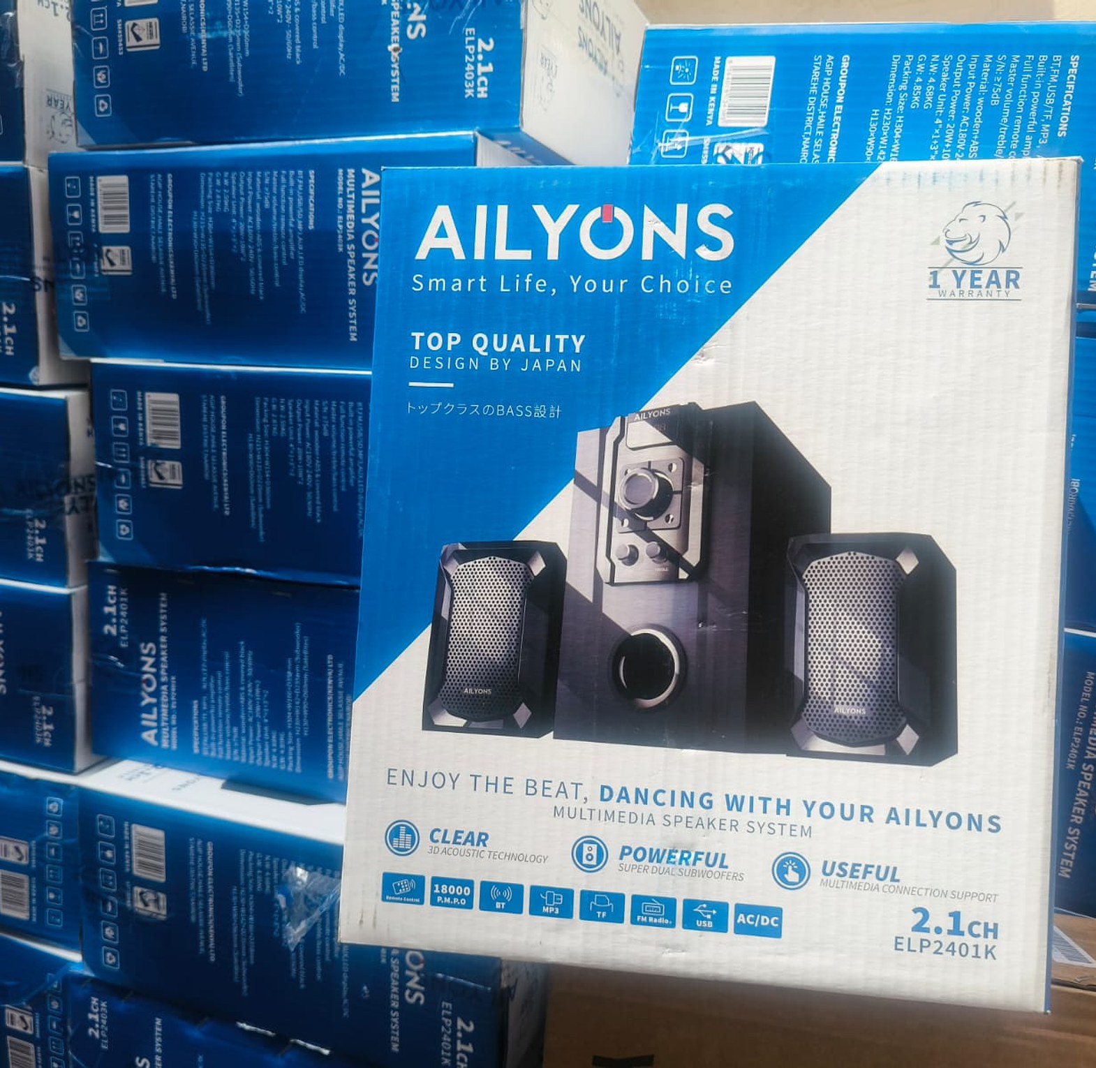 AILYONS Home Theatrer Multi Media SubWoofer Speaker System 2.1CH ELP2403 image