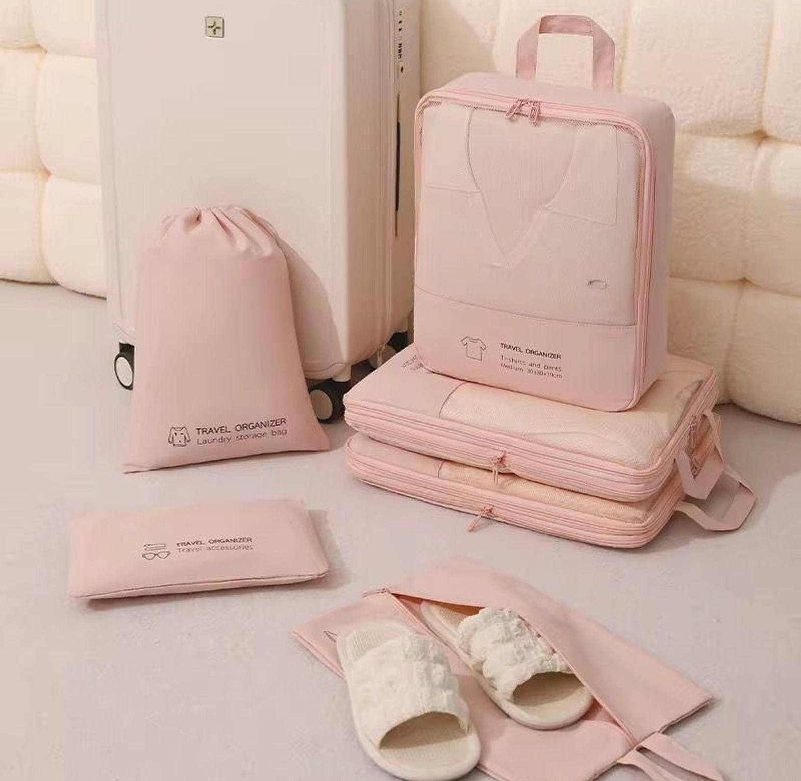 High-Quality 6-Piece Stylish Luggage Travel Storage Bag Set image