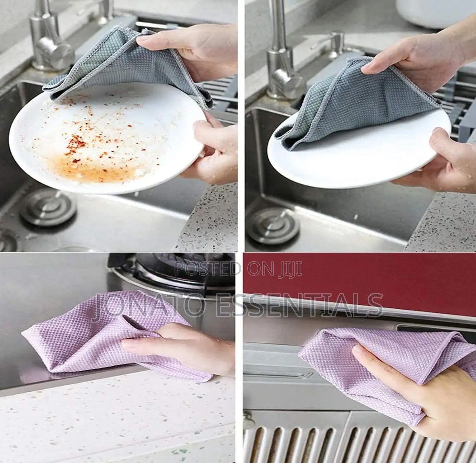 5pc Microfiber Cleaning Cloth, Kitchen Towels Set image