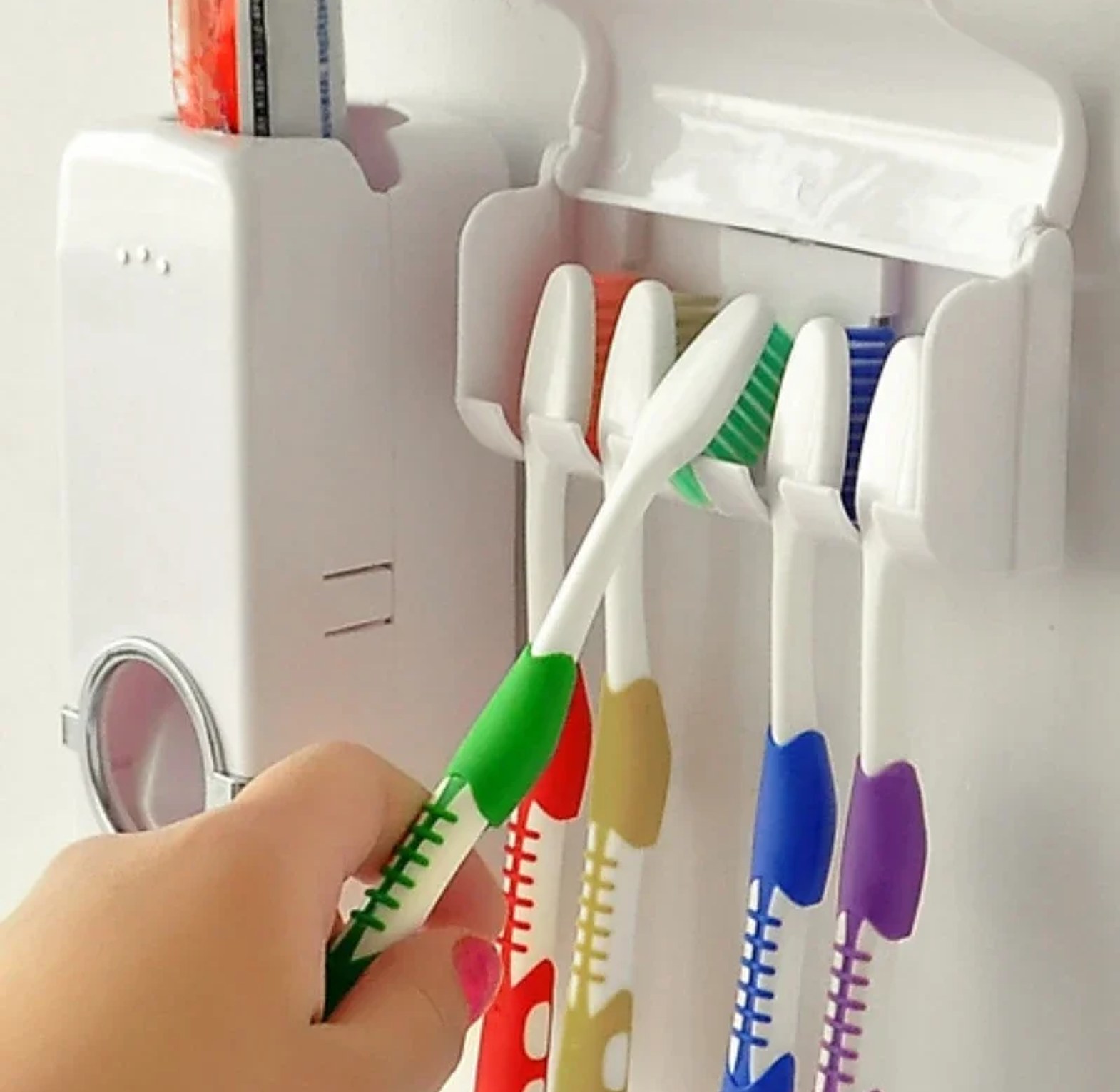 Automatic Toothpaste Dispenser With Toothbrush Holder Set image
