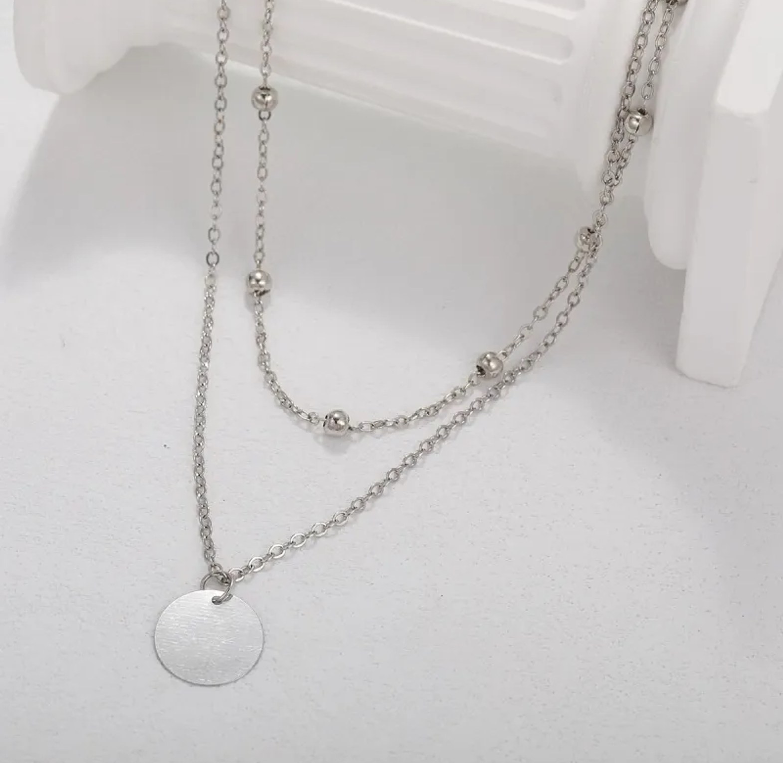 Silver Disc Necklace  image