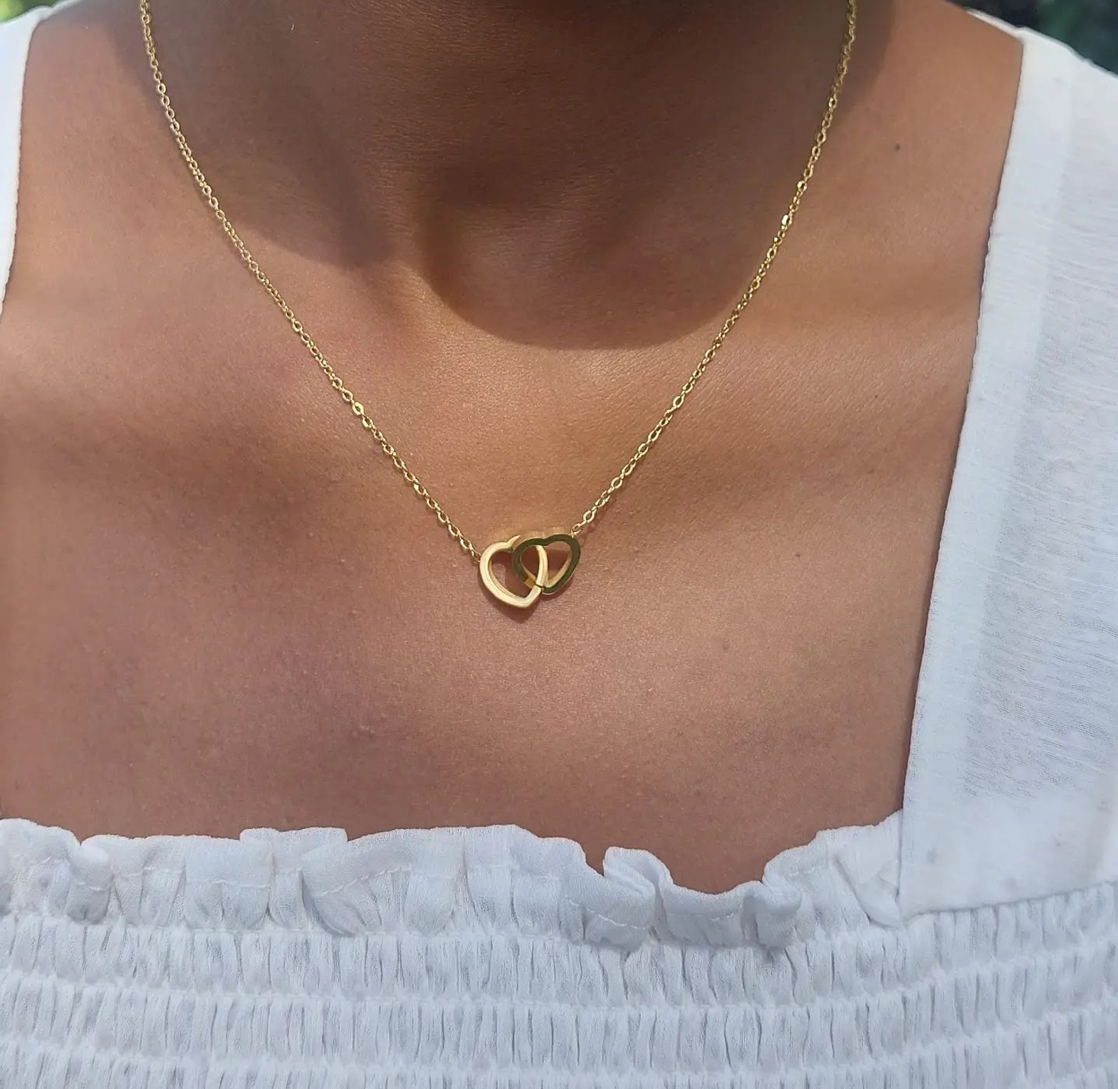 Two Hearts plain gold image